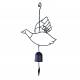 Cloche ou Décoration Murale Motifs Oiseaux et Oies à Suspendre en Fer et Fonte Patiné Noir 7x7x65cm