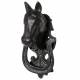 Claque Porte ou Heurtoir Style Cheval en Fonte Patinée Noir 8x8x18cm