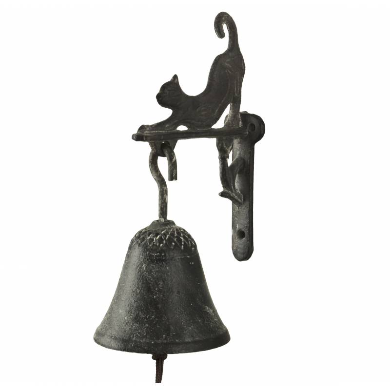Cloche en fonte chouette murale antique – Décoration imperméable pour jardin – Design rustique – 1 pièce