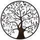 Grande Applique Murale Fronton Style Arbre de Vie Décoratif à Fixer en Métal Patiné Marron-Noir 1,5x95x95cm