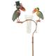Superbe Pluviomètre à Piquer Tuteur Plante Décoration de Jardin Motif Corbeaux en Acier Patiné et Tube en Verre 12x30x140cm