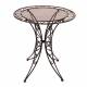 Salon de Jardin 2 Personnes Papillon Salon de Thé Bistrot 1 Table 2 Chaises Pliables en Fer Marron