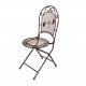 Salon de Jardin 2 Personnes Papillon Salon de Thé Bistrot 1 Table 2 Chaises Pliables en Fer Marron
