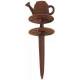 Guide de Tuyau d'Arrosage à Planter en Fonte Patinée Marron Décorée d'un Arrosoir 10x10x29.5cm