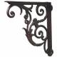 Equerre Crédence Potence Murale en Fonte Marron Suspension Support pour Etagère 6x28x30cm