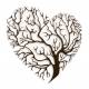 Arbre de Vie Décoratif à Fixer Applique Murale Fronton Motif Nature en Forme de Coeur en Métal Patiné Marron 0,5x60x61cm