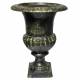 Vase Vasque Jardinière en Fonte Vert Style Médicis Pot de Fleur en Fonte Patinée Verte 15x15x20cm