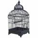 Moyenne Cage à Oiseaux de Jardin Intérieur Extérieur Carrée en Fer Patiné Marron 20x20x49,5cm