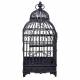 Moyenne Cage à Oiseaux de Jardin Intérieur Extérieur Carrée en Fer Patiné Marron 20x20x49,5cm