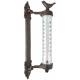 Thermomètre Mural avec Potence Décoratif avec Motif Oiseau en Celsius et Fahrenheit en Fonte Patinée Marron 5,5x9,5x27,5cm