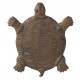 Pas Japonais Motif Tortue Décoration de Jardin en Fonte Patinée Marron 2x25,50x31cm