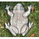 Pas Japonais Motif Grenouille Décoration de Jardin en Fonte Patinée Gris 2x28x32cm