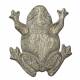 Pas Japonais Motif Grenouille Décoration de Jardin en Fonte Patinée Gris 2x28x32cm