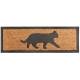 Tapis Gratte Pieds de Forme Rectangulaire ou Paillasson Motifs Chat en Coco et Caoutchouc 1x25x75cm