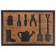 Tapis Gratte Pieds de Forme Rectangulaire ou Paillasson Motifs Outils Jardin en Coco et Caoutchouc 1x40x61cm