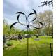 Prestigieuse Eolienne sur Pic Mobile de Jardin en Acier Brut Oxydé 30x90x256cm