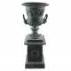 Vasque et Socle Géant Vase Jardinière Extérieur de Chateau en Fonte 44x44x111cm