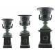 Vasque et Socle Géant Vase Jardinière Extérieur de Chateau en Fonte 44x44x111cm