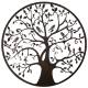 Grande Applique Murale à Led Fronton Style Arbre de Vie Décoratif à Fixer en Fer Patiné Marron-Noir 1,5x95x95cm