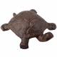 Tortue Statuette Décorative Intérieure Extérieure en Fonte Patinée Marron 8,5x13,5x22cm