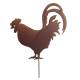 Poule ou Coq sur Pic Silhouette de Jardin Plaque en Métal Marron 0,5x30x42,5cm