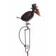 Mobile de Jardin à Balancier à Piquer Tuteur à Plantes Corbeau en Métal 11x38x149cm