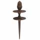 Guide de Tuyau d'Arrosage à Planter en Fonte Patinée Marron Motif Gland 9x9x32cm