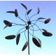 Sublime Eolienne Cuillère sur Pic Mobile de Jardin en Acier Brut 25x80x230cm