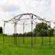 Grande Tonnelle Rectangulaire Gloriette de Jardin en Acier Brut Oxydé 250x300x320cm