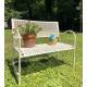 Banc de Jardin Auguste Banquette 2 Personnes Fauteuil Double d'Extérieur en Métal Blanc 57x93x105cm