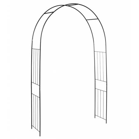 Arche Simple Arche à Fleurs Rosiers Tuteur Plantes de Jardin Passage en Métal Noir 37x152,5x217,5cm