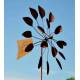 Envoûtante Eolienne sur Tige Moulin à Vent Décoration Animée de Jardin en Acier Oxydé 25x75x230cm