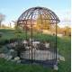 Grande Tonnelle Grace Kiosque de Jardin Pergola Abris Rond Gloriette en Métal Marron 250x250x290cm