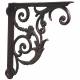 Equerre Crédence Potence Murale en Fonte Marron Suspension Support pour Etagère 6x28x30cm