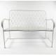 Banc Paon 2 Places Banquette de Jardin Fauteuil 2 Personnes en Métal Blanc 49x92x123cm