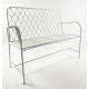 Banc Paon 2 Places Banquette de Jardin Fauteuil 2 Personnes en Métal Blanc 49x92x123cm