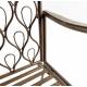 Banc Paon 2 Places Banquette de Jardin Fauteuil 2 Personnes en Métal Marron 49x92x123cm