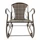 Rocking Chair Louisiane Marron Chaise Fauteuil de Jardin à Bascule Intérieur Extérieur en Métal Patiné 60x80x89cm