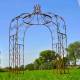 Charmante Gloriette Tonnelle Pergola Arche de Jardin en Acier Oxydé 240x240x300cm