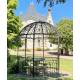 Grande Tonnelle Grace Kiosque de Jardin Pergola Abris Rond Gloriette en Métal Marron 250x250x290cm