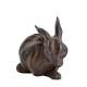 Statuette Lapin Décoratif à Poser en Fonte Patinée Marron 6x12x12cm