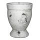 Petite Jardinière Style Antique ou Coupe Patinée à l'Ancienne en Terre Cuite Ton Pierre 14x14x18cm