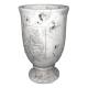 Petite Coupe Cache Pot Style Antique en Terre Cuite Ton Pierre 13x13x20cm