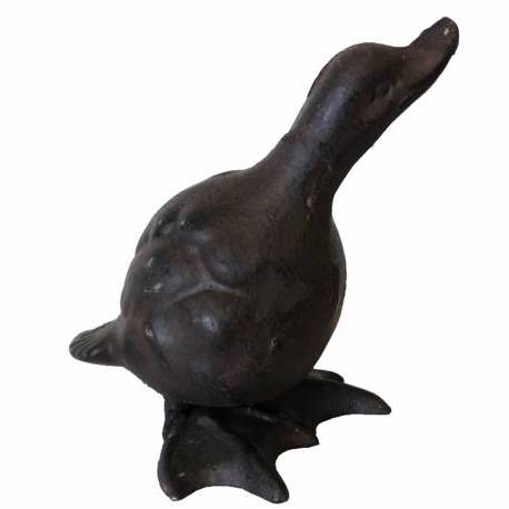 Statuette de Canard ou Cane Objet Décoratif en Fonte Patinée Marron 8x10x11cm