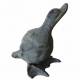 Statuette de Canard ou Cane en Fonte Patinée Grise Objet Décoratif 8x10x11cm