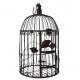 Petite Cage à Oiseaux à Poser ou Volière Enclos à Volatiles Ronde à Suspendre en Fer Patiné Marron 19x19x42cm