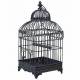Moyenne Cage à Oiseaux de Jardin Intérieur Extérieur Carrée en Fer Patiné Marron 20x20x49,5cm