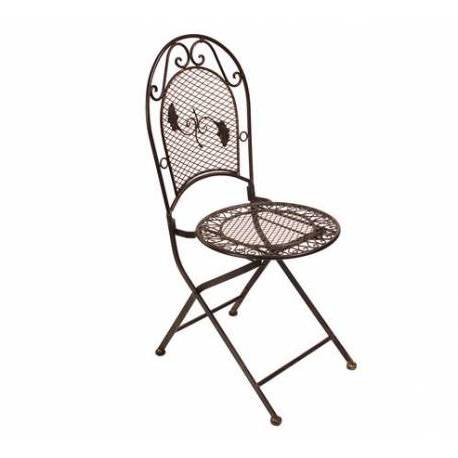 Chaise de Jardin Papillon Siège Fauteuil Assise Pliante de Salon de Jardin Intérieur Extérieur Fer Marron 41x51x96cm