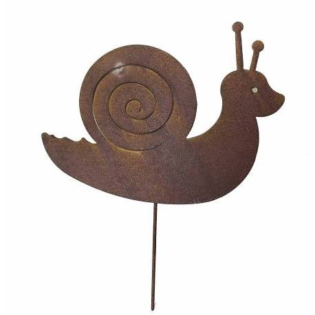 Escargot à Piquer Décoration de Jardin Ombre Silhouette en Métal Marron 0,5x31x39cm