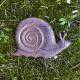 Pas Japonais Motif Escargot Décoration de Jardin en Fonte Patinée Marron 2x21x32cm